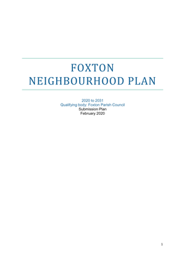 Foxton Neighbourhood Plan