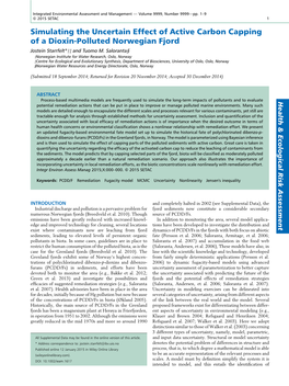 Simulating the Uncertain Effect of Active Carbon Capping of a Dioxin-Polluted Norwegian Fjord Jostein Starrfelt*Yz and Tuomo M