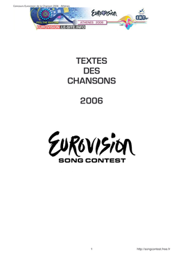 Textes Des Chansons 2006