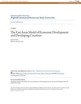 The East Asian Model of Economic Development and Developing Countries.