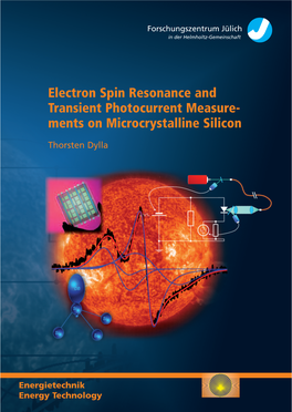 Electron Spin Resonance and Transient Photocurrent Measure- Ments on Microcrystalline Silicon