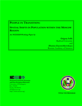 People in Transition: Spacial Shifts in Population Within the Moscow Region