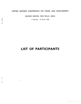 List of Participants