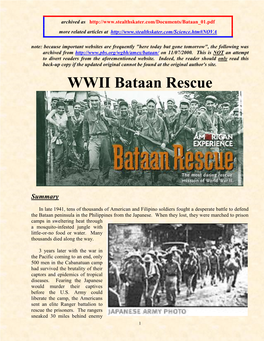 WWII Bataan Rescue
