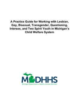 MDHHS-Pub-1211, a Practice Guide for Working with LGBTQ Youth in Michigan's Child Welfare System