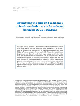 Estimating the Size and Incidence of Bank Resolution Costs for Selected Banks in OECD Countries