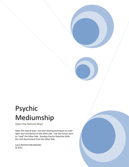 Psychic Mediumship Open the Natural Way!