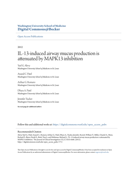 IL-13-Induced Airway Mucus Production Is Attenuated by MAPK13 Inhibition Yael G