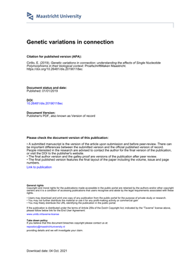Genetic Variations in Connection