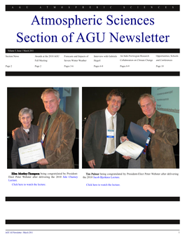 Atmospheric Sciences Section of AGU Newsletter