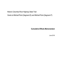 Historic Columbia River Highway State Trail: Viento to Mitchell Point (Segment E) and Mitchell Point (Segment F)