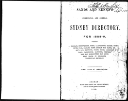 Sydney Directory, for 1858-9