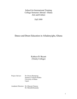 Dance and Drum Education in Afiadenyigba, Ghana