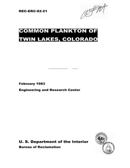 Common Plankton of Twin Lakes, Colorado