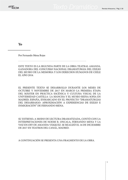 Texto Dramático Dramático Revista Artescena / Pág 1-18