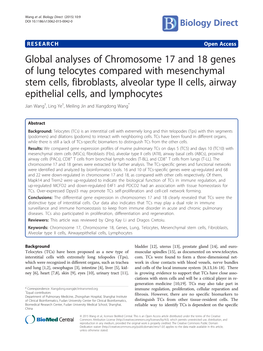 Global Analyses of Chromosome 17 and 18 Genes of Lung Telocytes