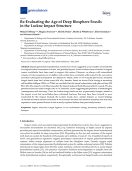 Re-Evaluating the Age of Deep Biosphere Fossils in the Lockne Impact Structure