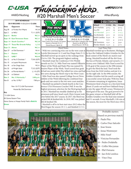 20 Marshall Men's Soccer