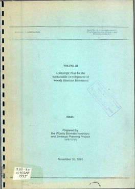 VOLUME III a Strategic. Plan for the Sustainable Development of Woody