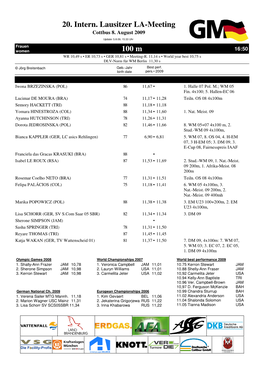 20. Intern. Lausitzer LA-Meeting 100 M