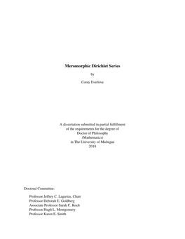 Meromorphic Dirichlet Series