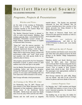 Quarterly Newsletter September 2007