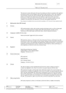 Information for Investors OP Custody