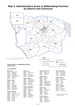 Map 4. Administrative Areas in Battambang Province by District and Commune