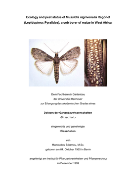 Ecology and Pest Status Ofmussidia Nigrivenella Ragonot (Lepidoptera