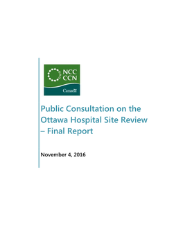 The Ottawa Hospital Site Review – Final Report