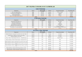 2017 TAMAMLANAN YATIRIMLAR DÜZENLİ.Xlsx