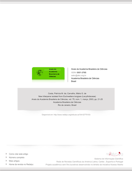 Redalyc.New Triterpene Isolated from Eschweilera Longipes