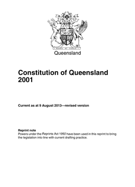 Constitution of Queensland 2001