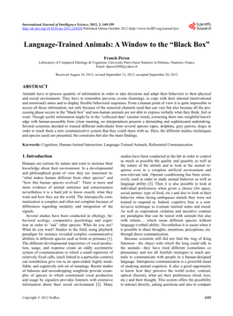 Language-Trained Animals: a Window to the “Black Box”