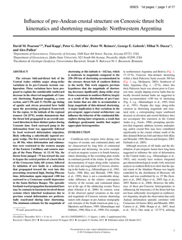 Influence of Pre-Andean Crustal Structure on Cenozoic Thrust Belt