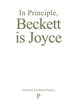 Beckett Is Joyce Body