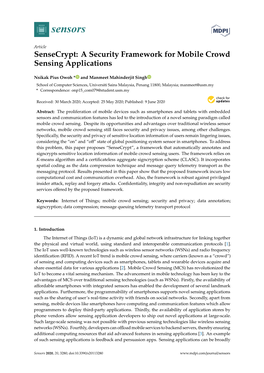 A Security Framework for Mobile Crowd Sensing Applications