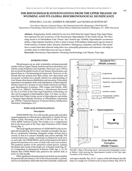 The Rhynchosaur Hyperodapedon from the Upper Triassic of Wyoming and Its Global Biochronological Significance