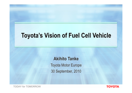 Toyota's Vision of Fuel Cell Vehicle