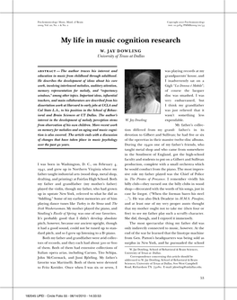 My Life in Music Cognition Research