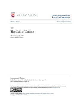 The Guilt of Catiline, in in His Four Famous Orations