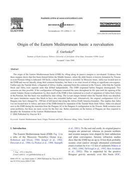 Origin of the Eastern Mediterranean Basin: a Reevaluation