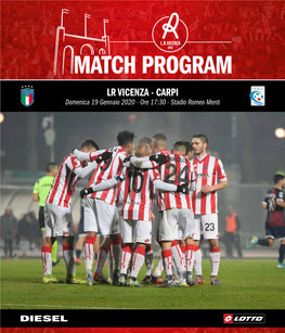 CARPI Domenica 19 Gennaio 2020 - Ore 17:30 - Stadio Romeo Menti