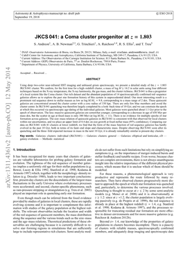 JKCS041: a Coma Cluster Progenitor at Z= 1.803