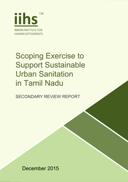 Scoping Exercise to Support Sustainable Urban Sanitation in Tamil Nadu