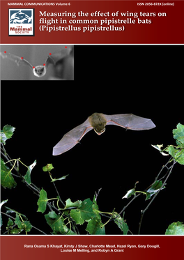 MAMMAL COMMUNICATIONS Volume 6 ISSN 2056-872X (Online)