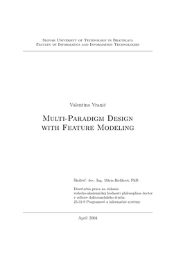 Multi-Paradigm Design with Feature Modeling