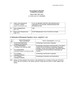 ªÁ¶Ðpà ªàg À¢ 2012-2013 4. Particulars of Permanent Teachers