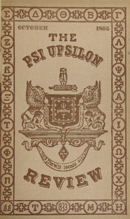 The Psi Upsilon Review Vol 1 Oct 1895