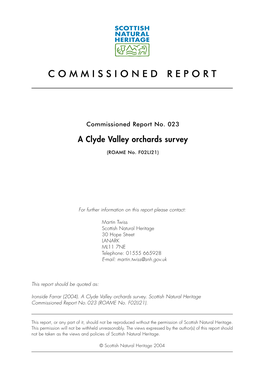 SNH Commissioned Report 23: a Clyde Valley Orchards Survey